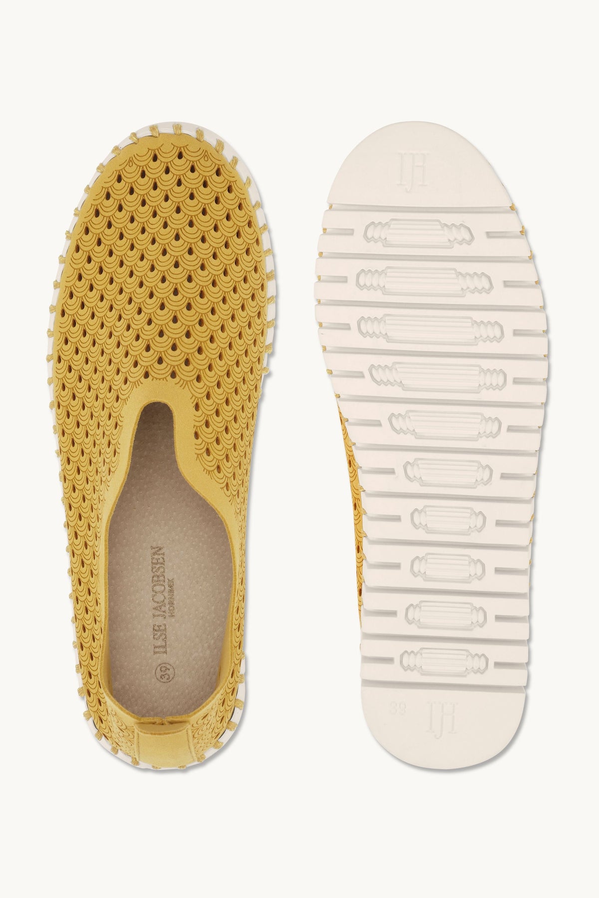 Laser-cut Slip-on Shoes on Flat Sole - Golden Rod
