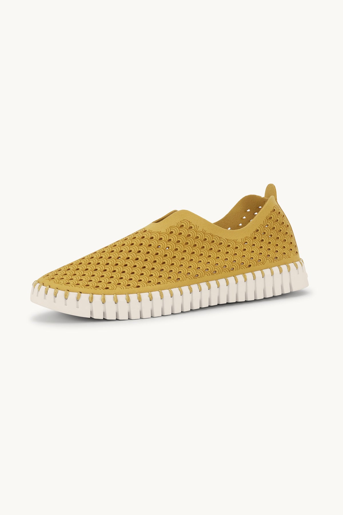Laser-cut Slip-on Shoes on Flat Sole - Golden Rod