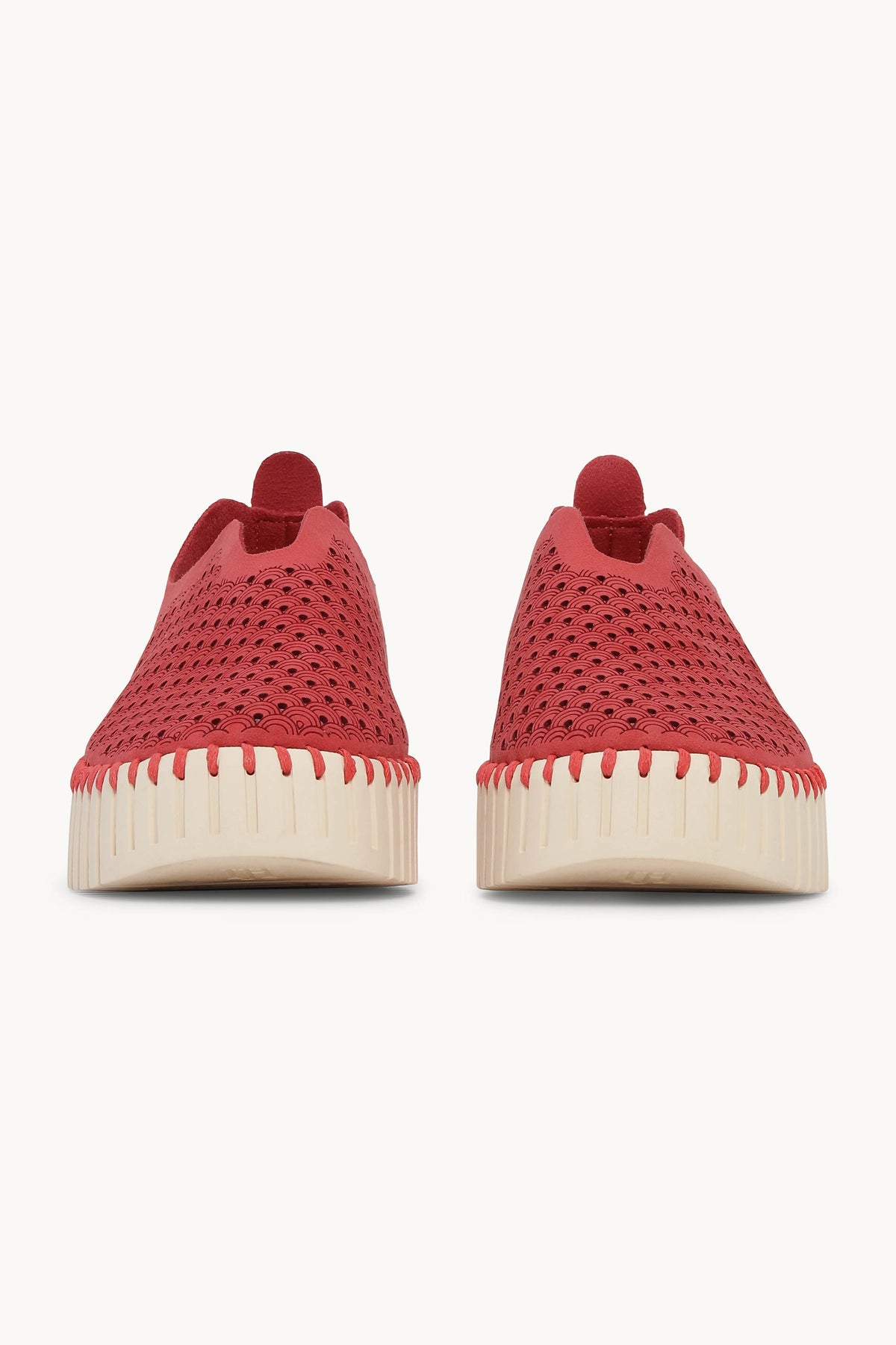 Laser-cut Slip-on Shoes on Platform Sole - Baked Apple Pearled Ivory