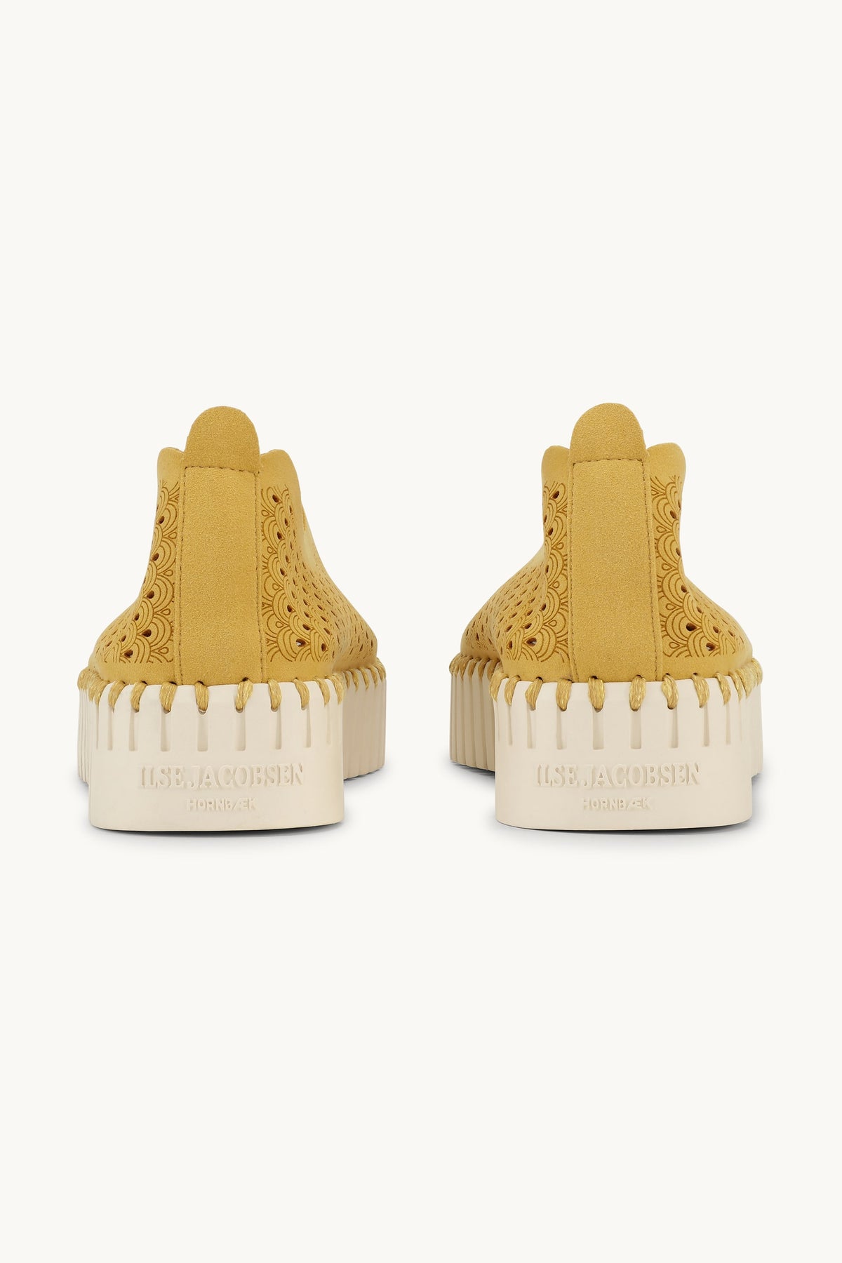 Laser-cut Slip-on Shoes on Platform Sole - Golden Rod